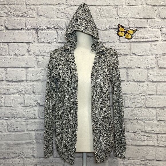 GARAGE Open Front Hooded Knit Cardigan Size Extra Small/Small - Picture 2 of 8